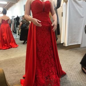 Bright Red Evening Gown